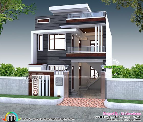 Pinterest 2200 sq-ft 4 bedroom India house plan modern style | Bungalow house design